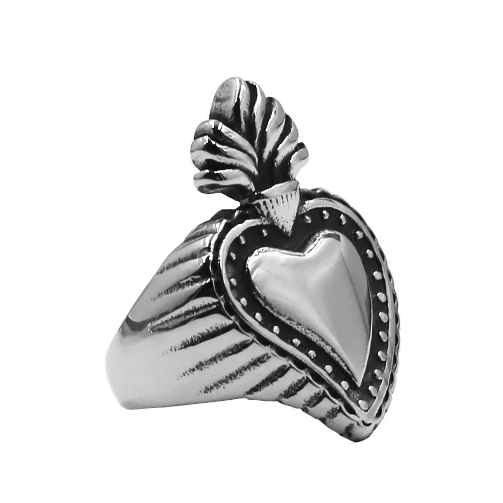 Viking Crown Heart Ring Stainless Steel Jewelry Fashion Irish Celtic Knot  Biker Wedding Ring for Women Girl Wholesale SWR1029