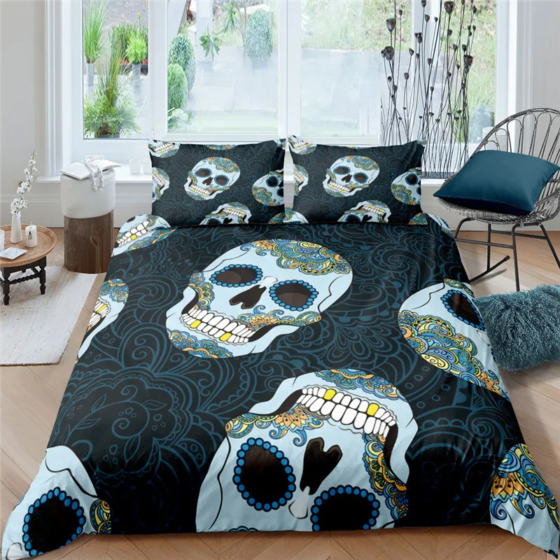 

Home Living Luxury 3D Sugar Skull Bedding Set Comfortable Duvet Cover Set Kids Bedding Set Queen and King EU/US/AU/UK Size