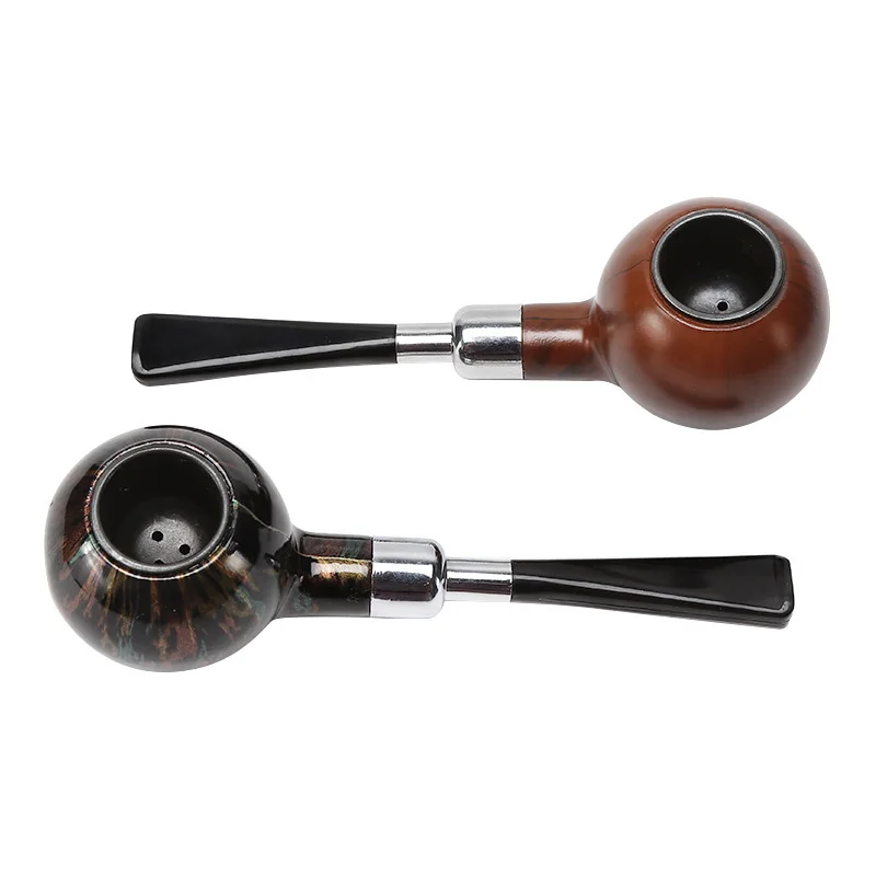 1Pc Resin Wood Chimney Filter Smoking Pipe Tobacco Pipe Cigar Carving Resin Narguile Grinder Smoke Mouthpiece Cigarette Holder