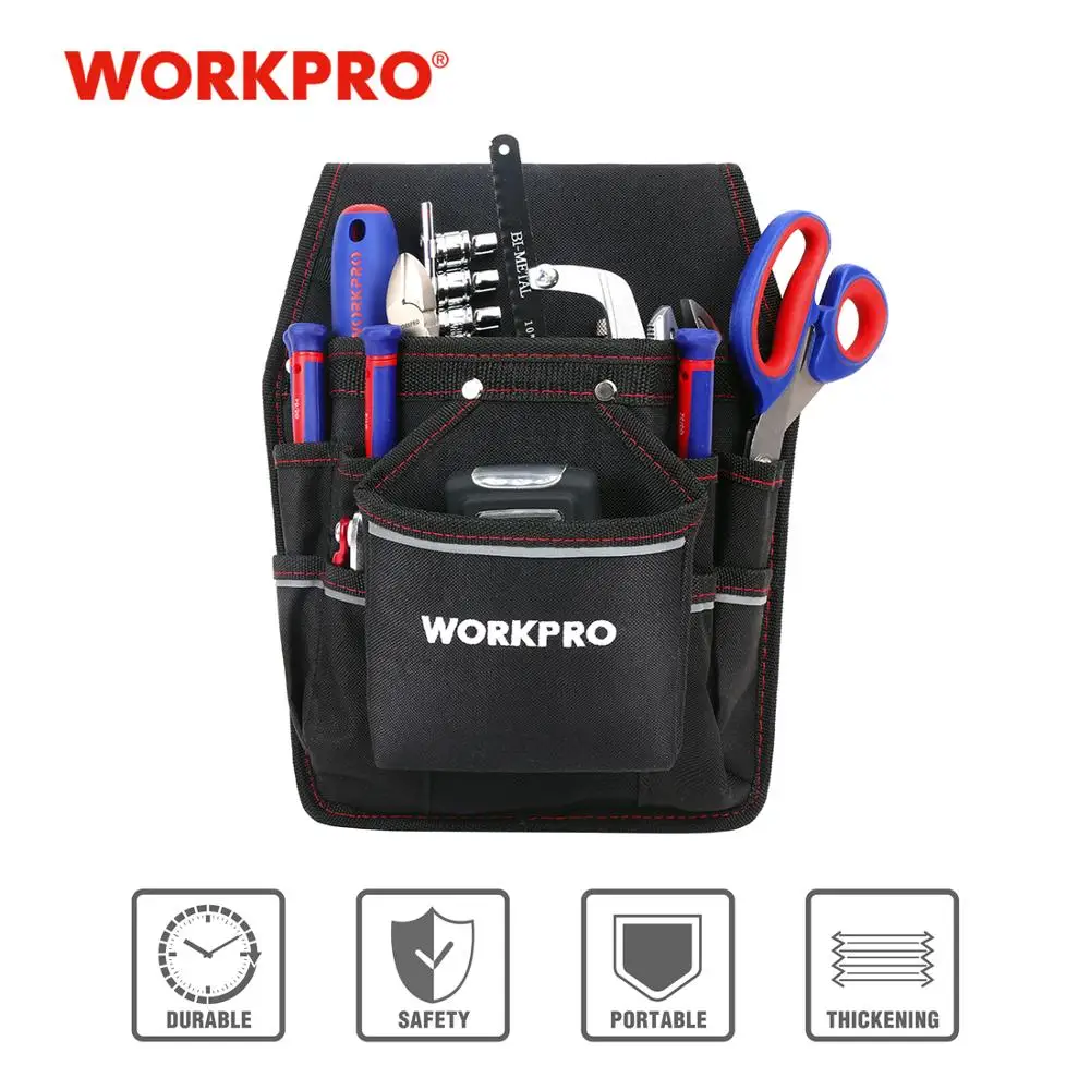 WORKPRO elettricista marsupio portautensili da cintura portautensili portautensili con tasche (attrezzi inclusi)