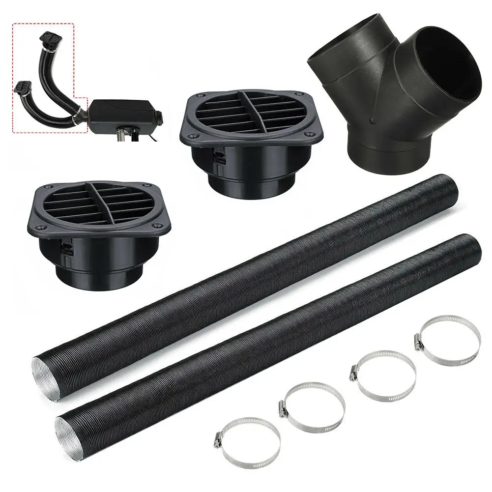 75mm Diesel Heater Pipe Duct + Warm Air Outlet For Webasto For Eberspacher For Propex Diesel Heater Vent Hose Clips Set