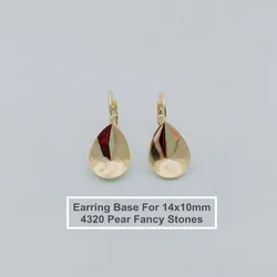 Ms Betti Pear Fancy Stone 4320 10x14mm Crystal French Hook Earring Bases For DIY Copper Fittings Findings Jewelry Accessories