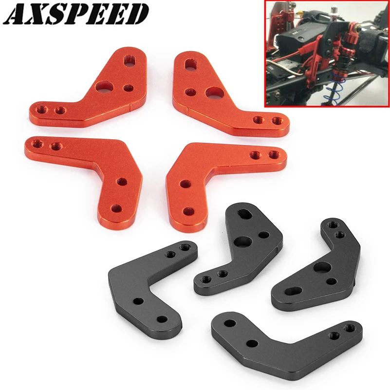 AXSPEED 4 sztuk Shock uchwyt absorbera wysokość stojak kątowy wieża Shock zawieszenie rozszerzenie góra dla 1/10 Axial SCX10 II 90046