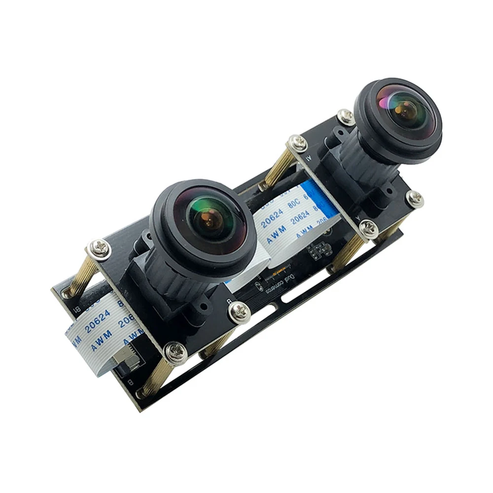 HD 1080P Dual Fisheye Wide-angle Flexible Synchronization Stereo 5MP Webcam 30FPS USB Camera Module 3D Video VR Virtual Reality