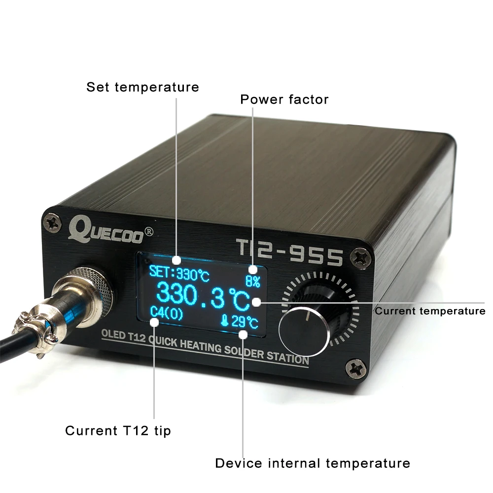 STM32 V2.1S T12-955 Soldering Station Electronic Soldering iron 1.3inch Digital station solder 9501 handle iron tip welding tool