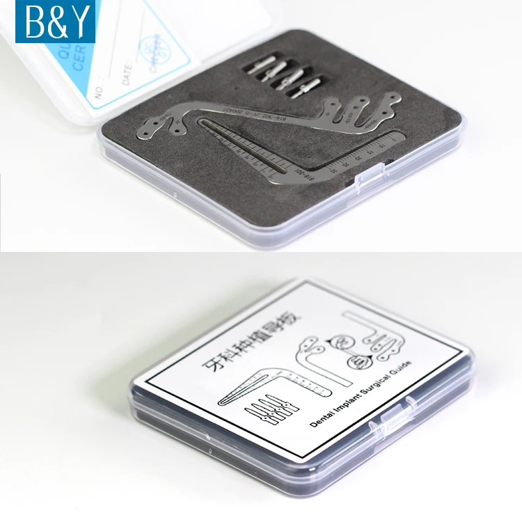 Juego de placas de guía de posicionamiento de implantes, regla quirúrgica de posicionamiento, regla de escala, regla de ángulo