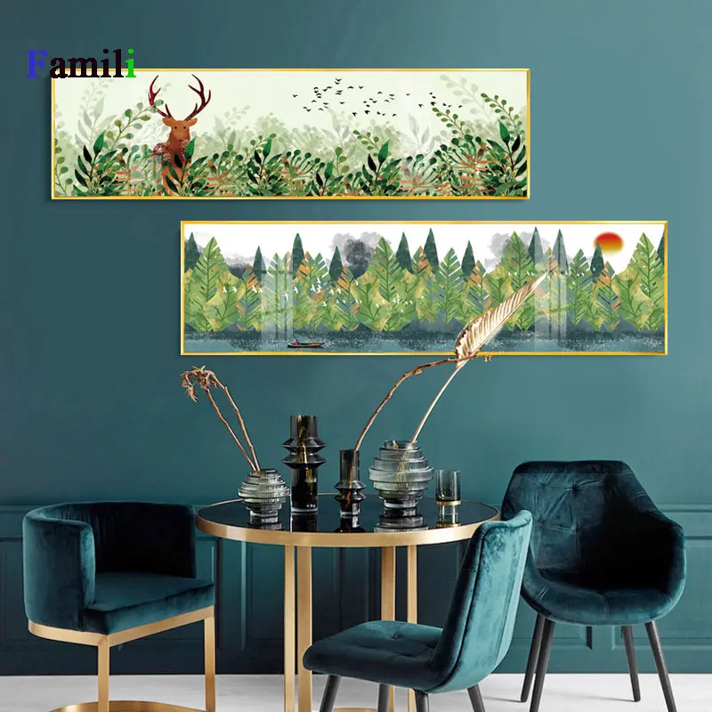 

Abstract Banner Bedside Green Golden Canvas Painting Posters And Print Modern Wall Art Picture For Living Room Bedroom Home Deco