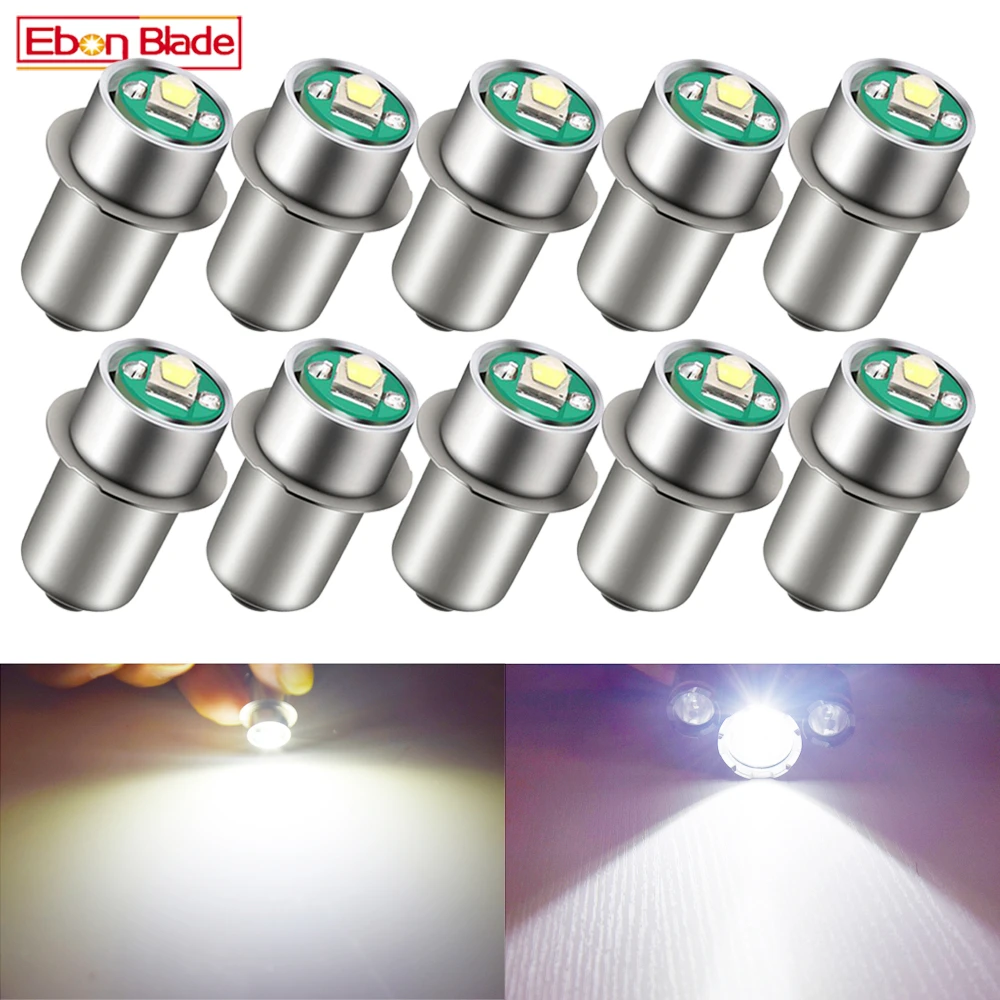 10Pcs P13.5S Base PR2 High Power 3W LED Upgrade Bulb for Maglite Replacement Bulbs Led Conversion Kit for C/D Flashlights Torch