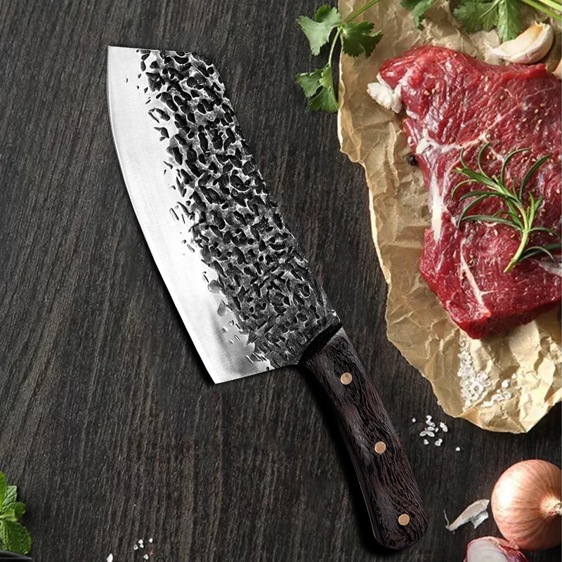 Professional Kitchen Knives Hand Forged 5cr15 Stainless Steel Chinese Style 6.7inch Cleaver Knife Vegetable Cutter For Kitchen