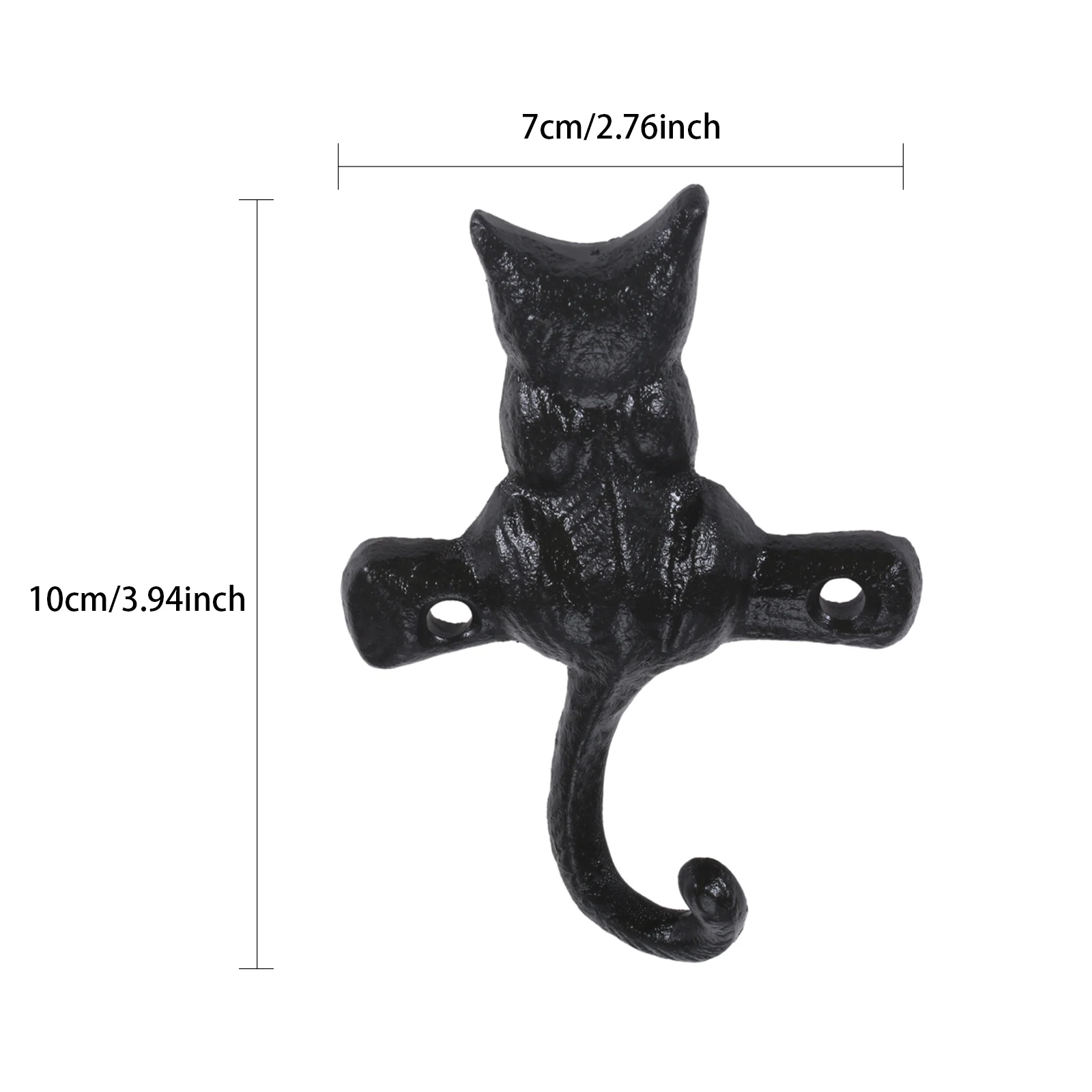 Cast Iron Cat Hook Wall Housekeeper Kitty Hanger Bag/Towel/towel/Coat/Plant Crafted Home Garden Outdoor Decor Bathroom Kitchen