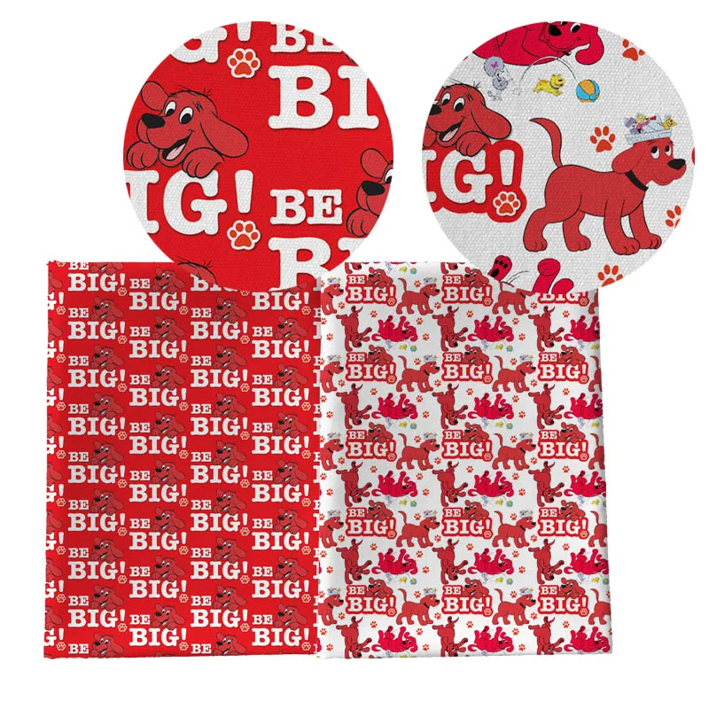 Half Yard 45*140Cm DIY Cartoon Movie big red dog Print Polyester Patchwork Stof Handmade 1823