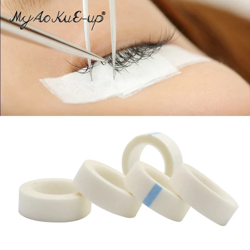 Weiße 24 Rollen Vlies-Wickelband Medizinisches Klebeband Wimpernverlängerung Fusselfreie Augenpads Weißes Seidenpapier Unterpads Medizinische Klebebänder – Detail 2