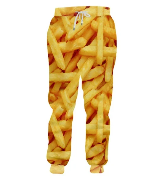 

New 3D Printing French Fries Fashion Men Women Tracksuits Crewneck Hip Hop Pants Plus Size S-7XL Streetwear