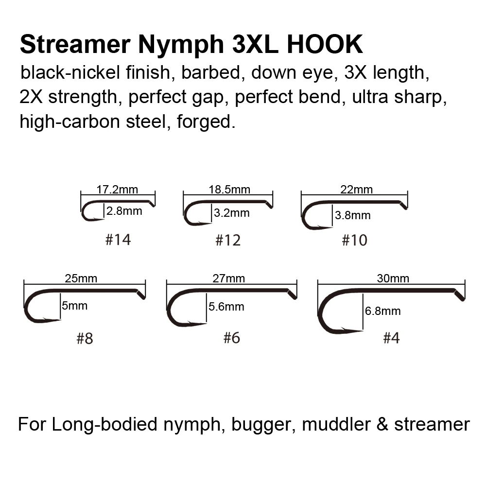 ICERIO anzuelo para mosca seca húmeda ninfa streamer trucha - imagen 4