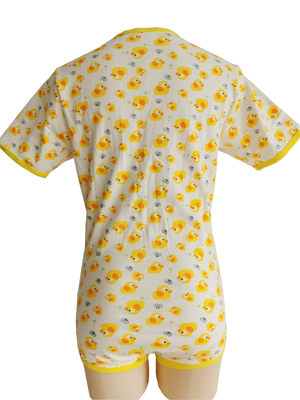 Yellow duck bodysuit with front snaps/adult onesie/adult romper/abdl clothes