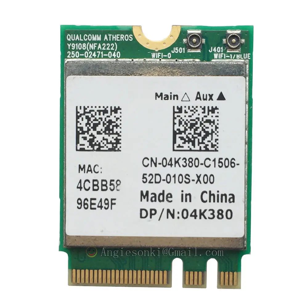 QCNFA222 AR5BWB222 802.11a/b/g/n 300Mbps 2.4/5GHz bluetooth BT4.0 WIFI WLAN Card for Atheros Dell 4K380 NGFF Toshiba Acer Sony