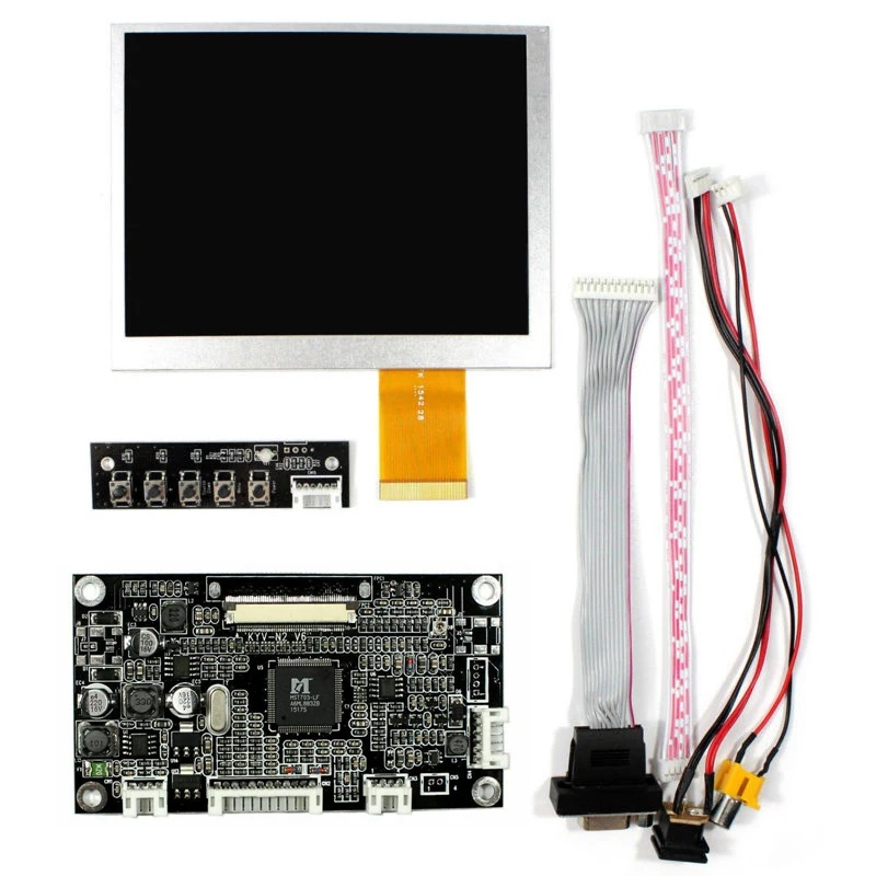 

5.6 Inch AT056TN52 V3 640x480 LCD Display Screen Panel with VGA + AV Driver Board KYV-N2 V6 Controller Board Kit