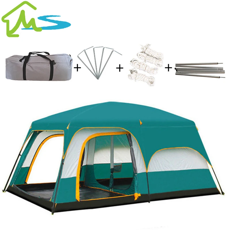 

The Camel 8-12 Person Outdoor Big Space Camping Outing Two Bedroom Tent Ultra-large Hight Quality Waterproof Camping Tent