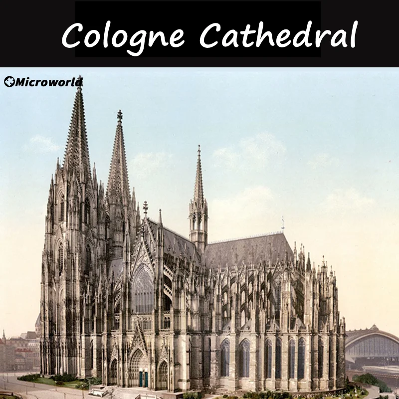 Microworld 3D Building Metal Puzzle Cologne Cathedral Buildings Models Kits DIY Jigsaw Toys New Year Gifts For Teen Children