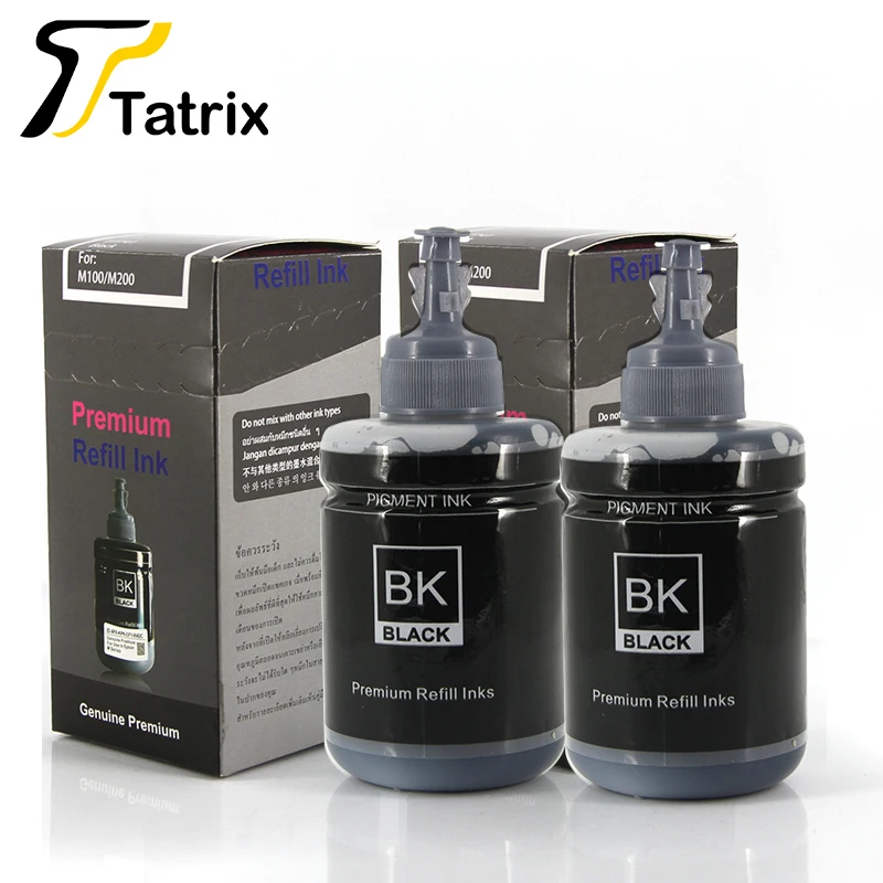 Tatrix Refill Pigment Ink 140ML For Epson 774 Ink CISS T774120 T7741 for Epson Workforce M100/M201/M205/L606/L655/L1455/ET-3600