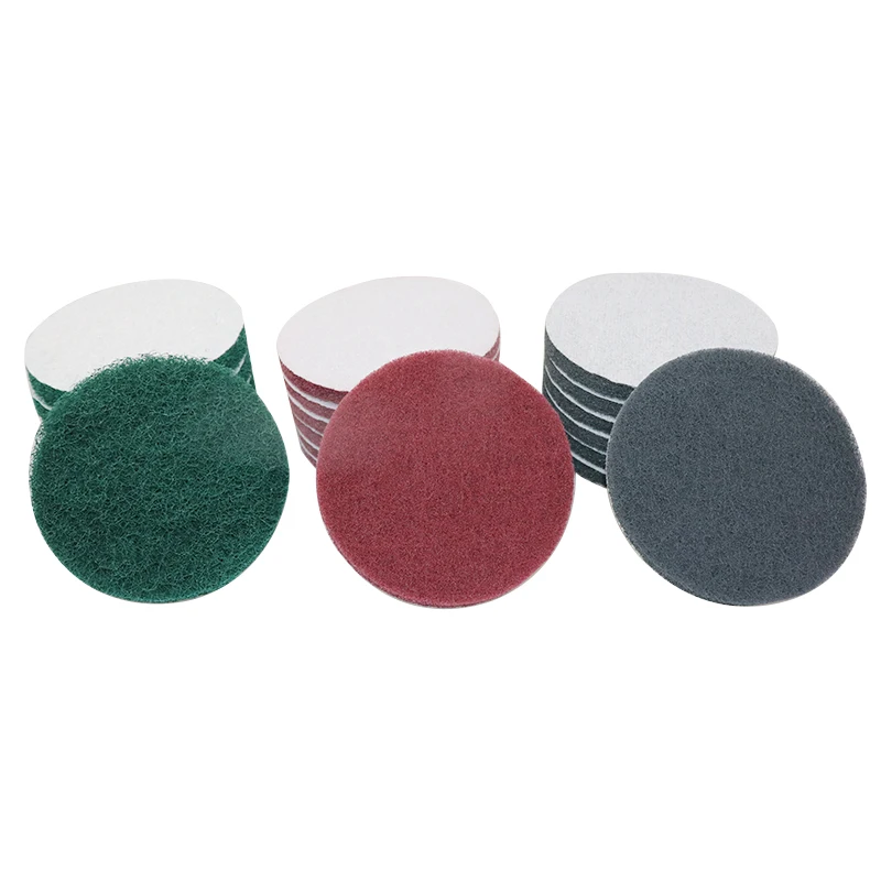 3 PCS 4/5 Inch Multi-Purpose Flocking Scouring Pad Round  Industrial Heavy Duty Nylon Cloth for Polishing Grinding