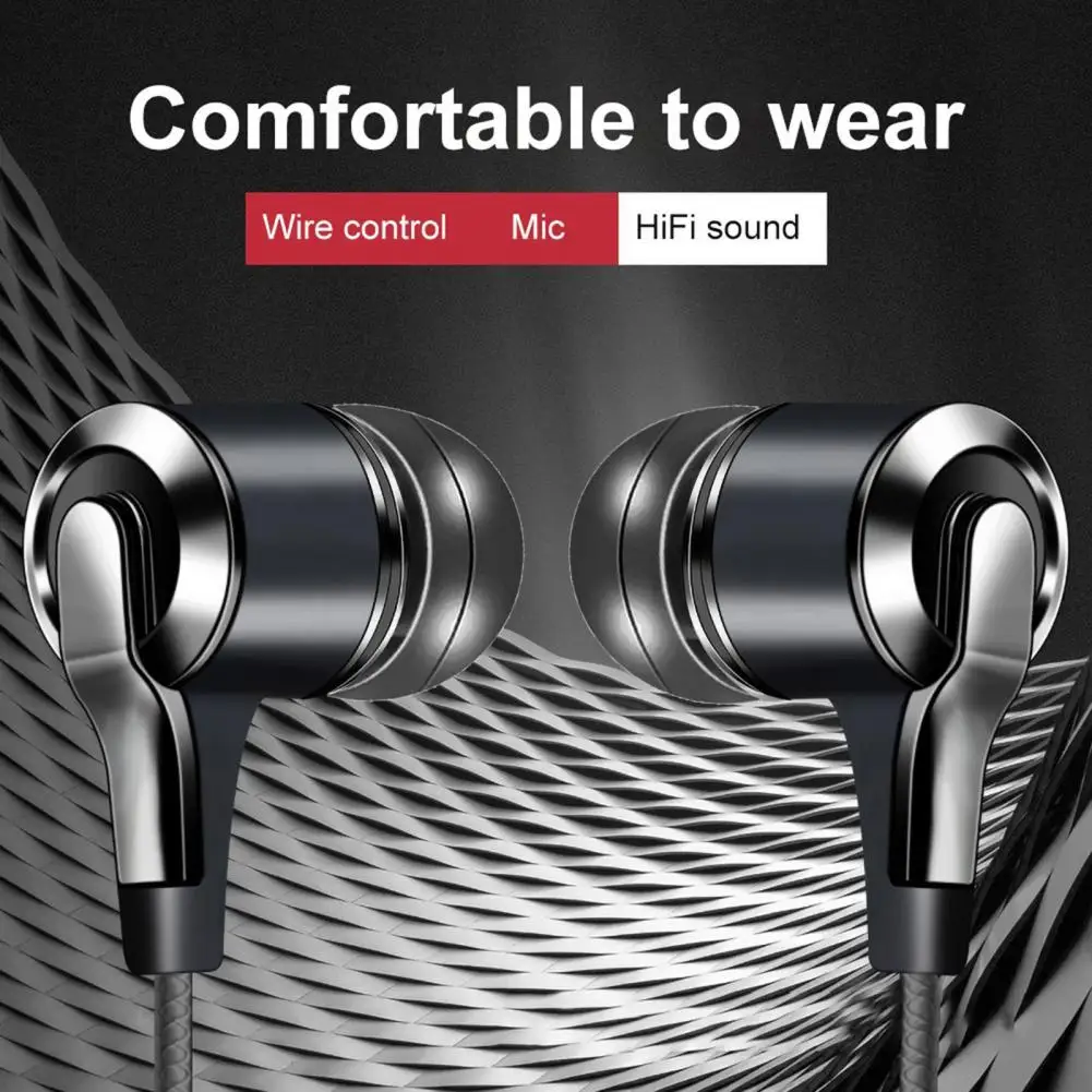 1pcs In-Ear Wired Earphone Hifi Stereo Earbuds Bass 3.5mm Earphone with Mic Sports Music Headset Universal for Mobile Phone