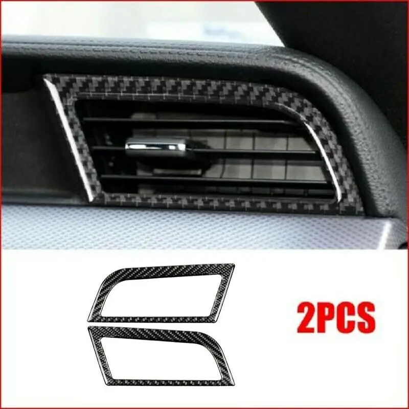 

Carbon Fiber L&R Air Vent Outlet Frame Cover Sticker Trim For Ford Mustang 2015+