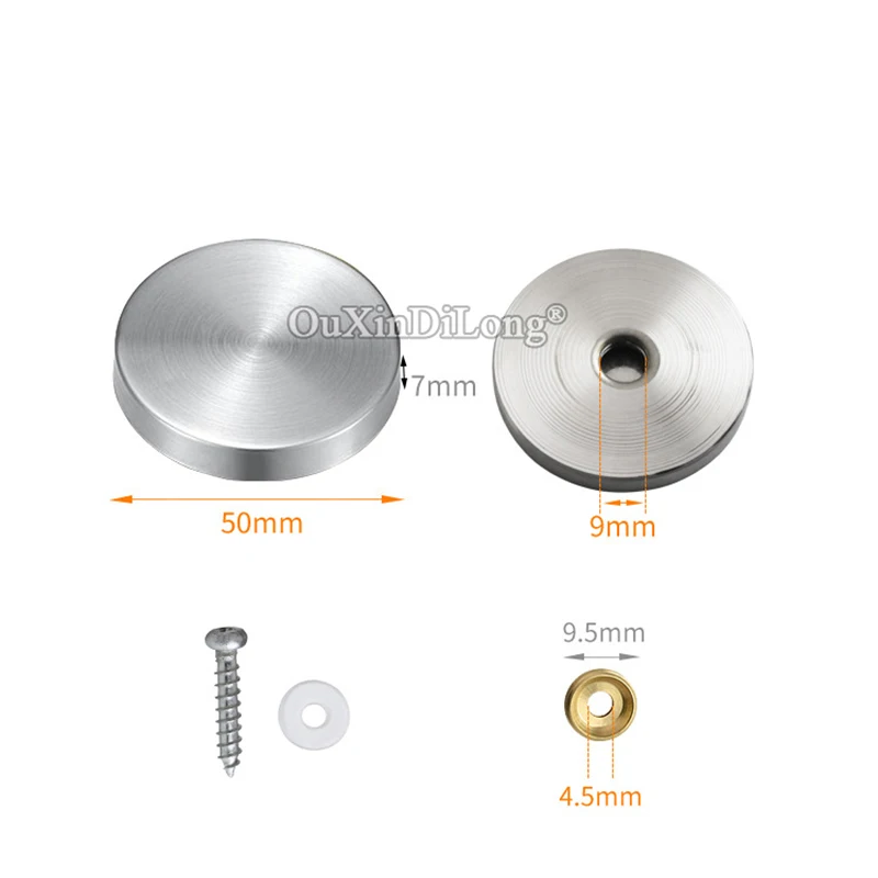 200PCS 304 Stainless Steel Hollow Advertisement Nails Acrylic Billboard Glass Decorative Mirror Nails+Copper Ring+Screws+Shim