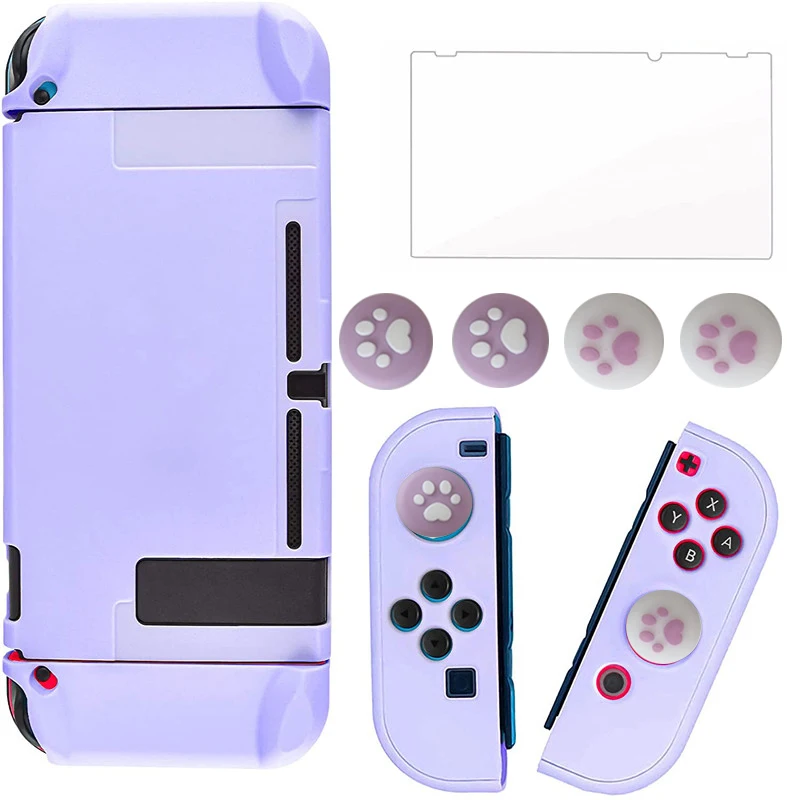 Switch Hard ป้องกันกรณีสำหรับ Nintendo สวิทช์ Joypad ตัวควบคุม Glass Screen Protector Thumb Stick Grips