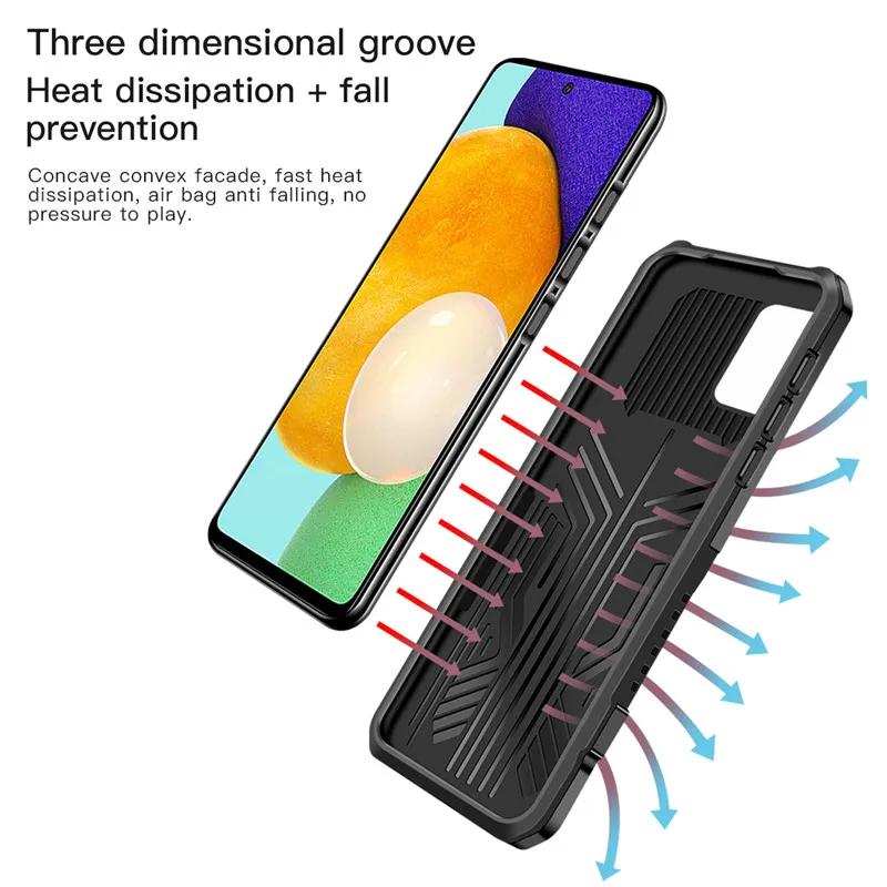 Funda armadura para Samsung Galaxy A52, soporte a prueba de golpes, funda con Clip para cinturón para Samsung A52 5G SM-A526B 4G SM-A525F Coque