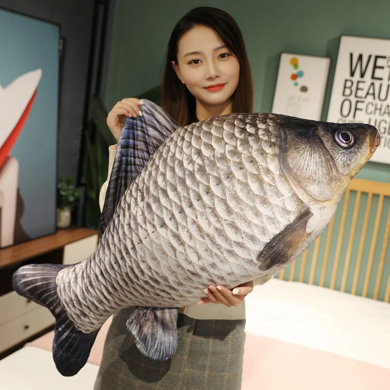 30-100Cm Simulatie Vis Pluchen Speelgoed Realistische Tilapia Karper Brasem Pluche Kussen Gevuld Zacht Bed Rugkussen Creatieve decor Gift