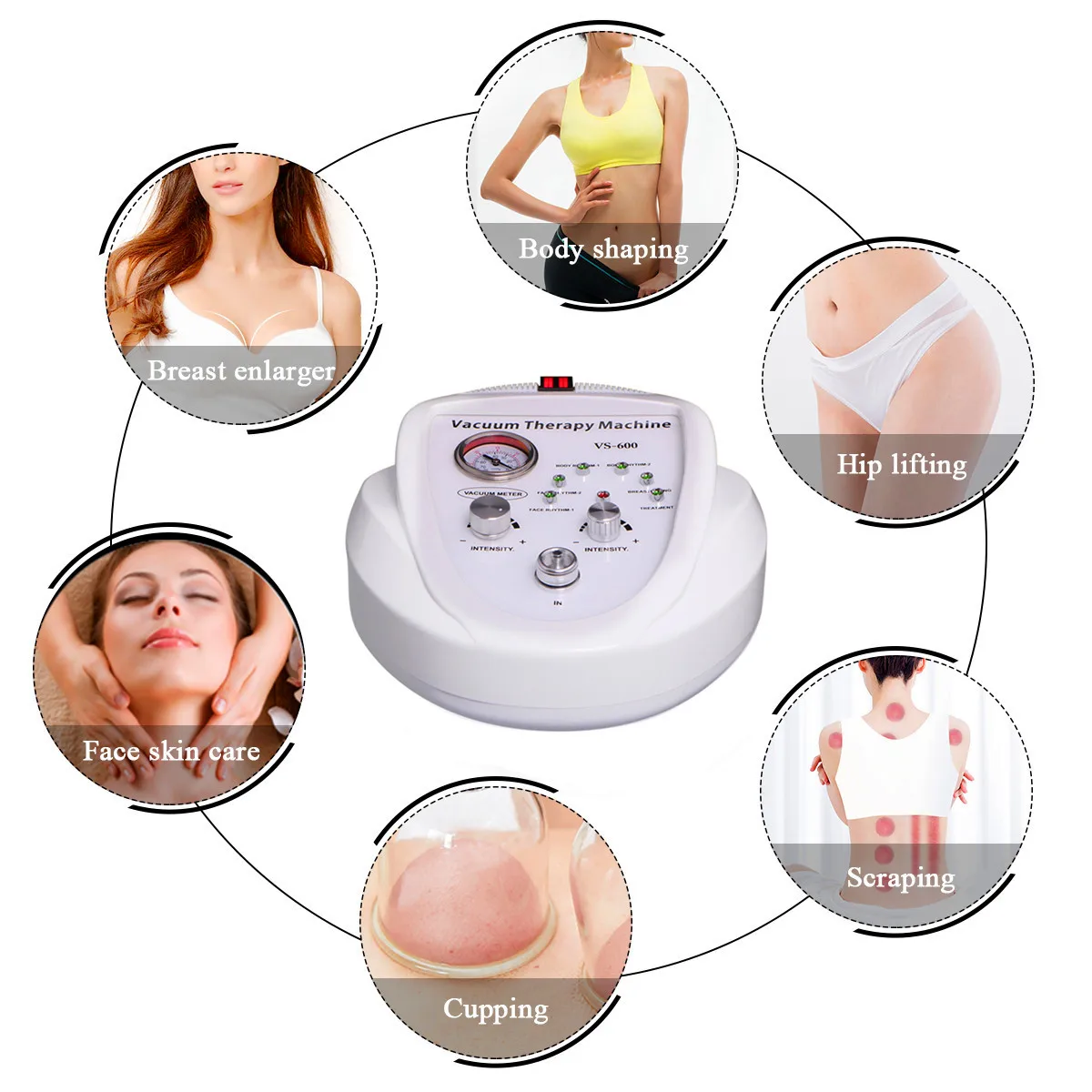 ZiCatkin Vacuum Massage Therapy Machine Breast​ Enlargement Enhancer Pump Cupping Massager Buttock Lifting Body Shaping Machine