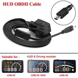 16 Pin HUD Wire Cable Head Up Display OBD Switch Cable Auto Car Wire With Switch OBD2 Driving recorder Cable 180mm