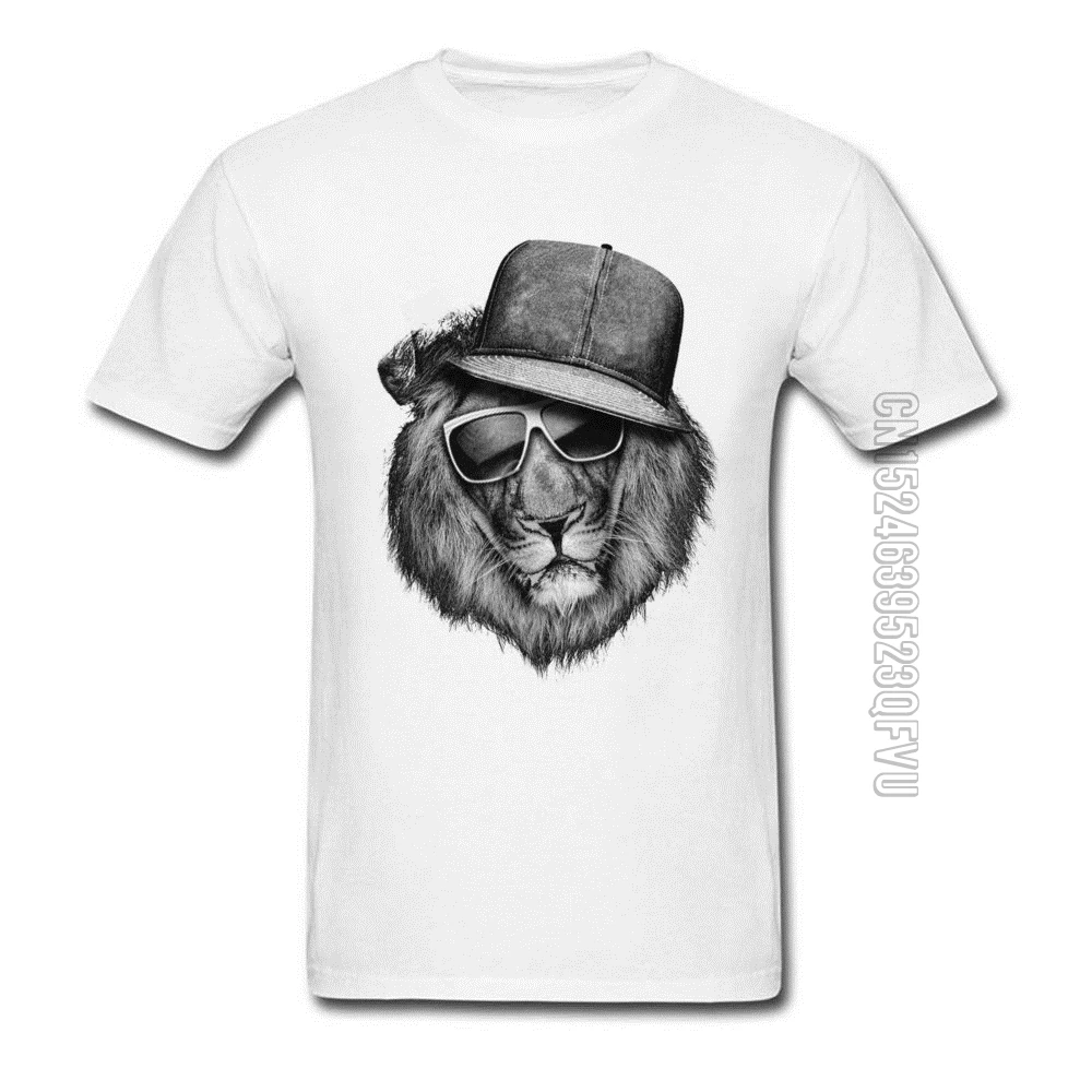 Hipster Lion Men Top T-shirts Printing Men's Short Sleeve Autumn White Tops & Tees Cheap Funny Design Tee Shirt On Sale Newest