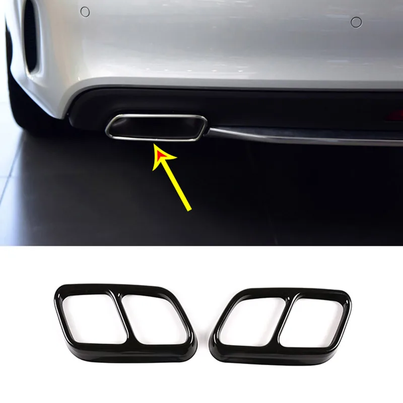 Car Exhaust pipe cover For Mercedes-Benz CLS 12-17 Stainless steel Car Exhaust Pipe Silencer tube Cover Stickers Car Accessories