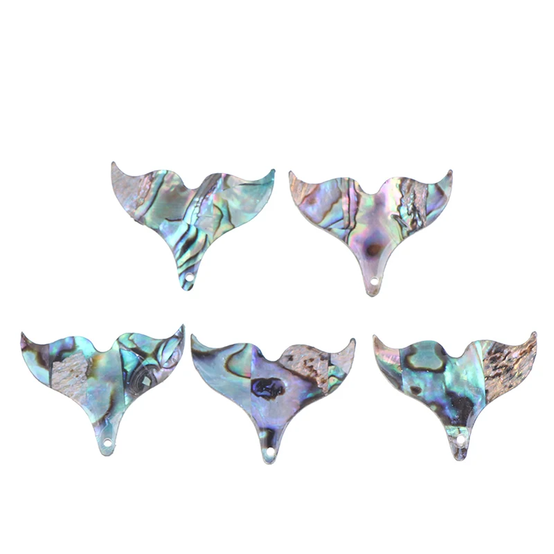 5PCS Natural Abalone Shell Fish Tail Pendants Charms Mother Of Pearl Shell For DIY Jewelry Making 25*20mm Fishtail Seashell Gift