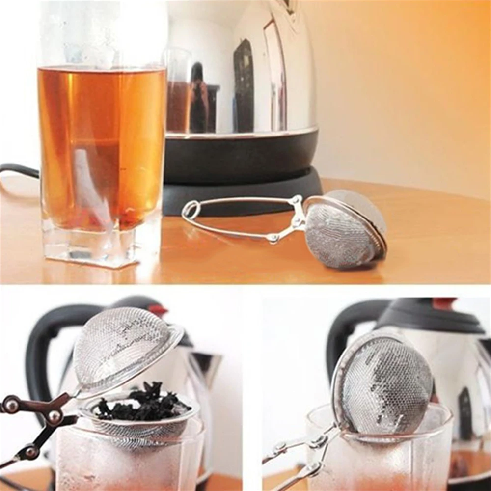 2021 Stainless Steel Spoon Tea Filter Leaves Herb Mesh Ball Infuser kettle Pots Cup Coffee Filter Squeeze Strainer