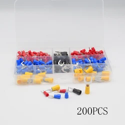 200PCS SV terminal set Copper Crimp Connector Insulated Cord SV End Wire terminals connector Assortment Kit Cable Wire Conne