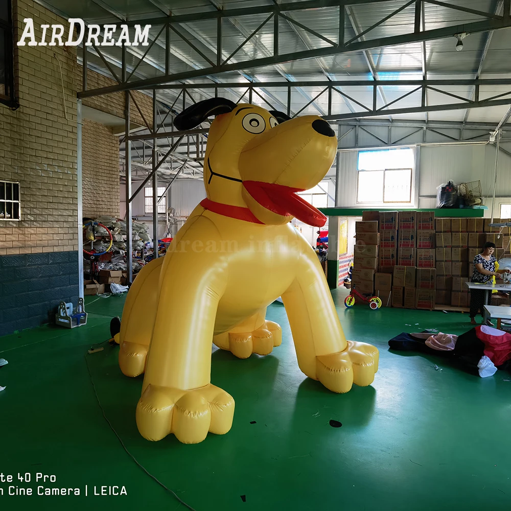 Large inflatable yellow dog,Event decoration cute ibflatable dog mascot animal cartoon model for pet shops and pet hospitals