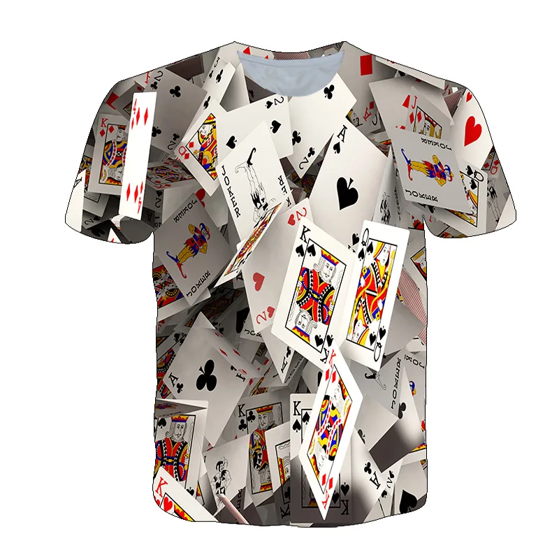 2021 Fashion Hip Hop Playing Cards Pattern Men t-shirt Summer Casual Interesting Poker Graphic t shirts O-Neck 3D Print T-shirt