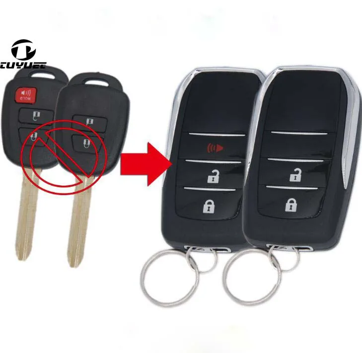 New ! Modified Flip Folding Remote Key Shell for Toyota Tundra Hiace Yaris,Vios Prado Wish Blank Key Shell TOY43 Blade