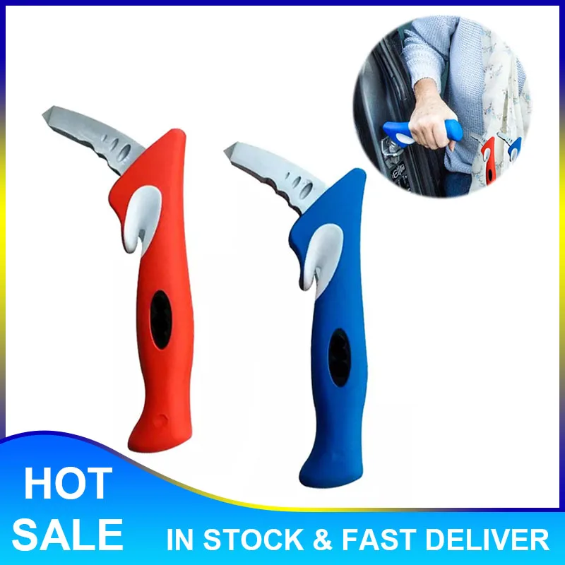 2020 New Arrival Car Seat Belt Cutter Emergency Glass Breaker Autobar Support Cane Handle Multifunction Car Handle Escape Hammer