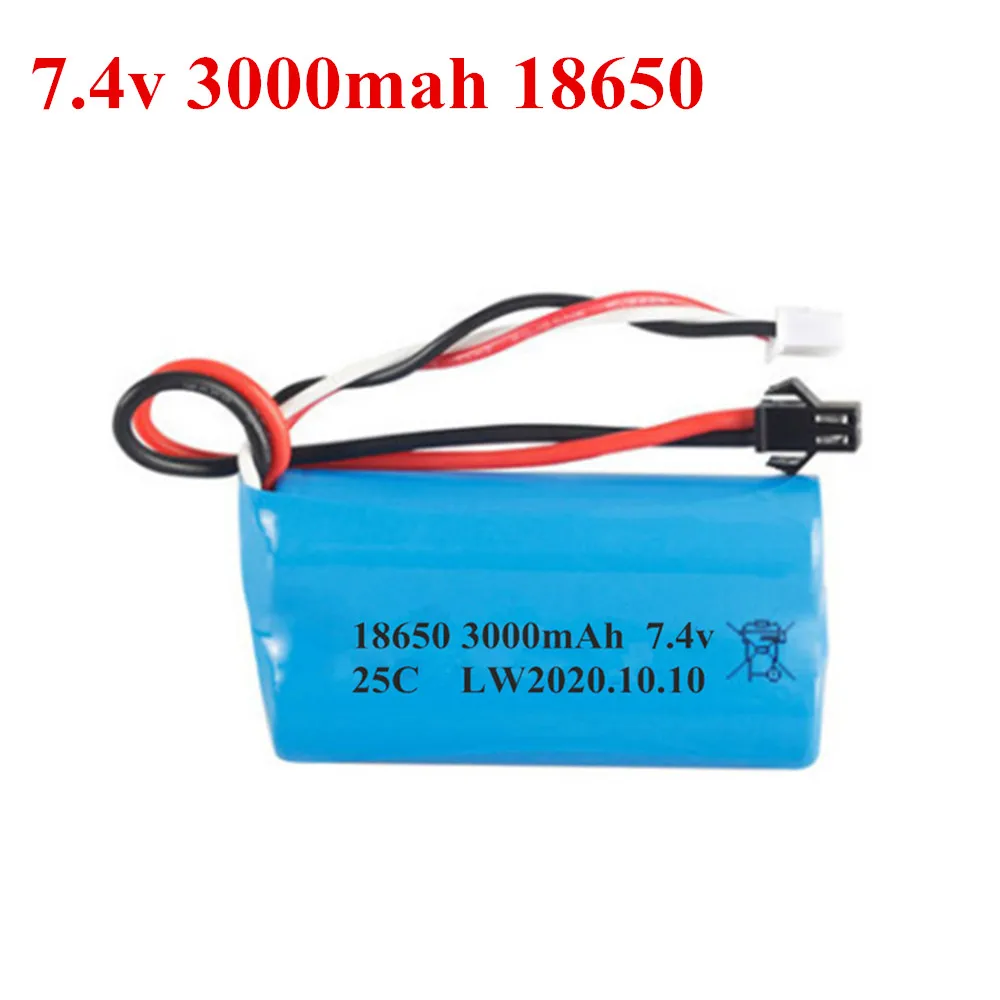 7.4V 1500mAh 2500mah 3000mah 18650 baterii dla WPL MN99S D90 U12A S033g Q1 H101 7.4V baterii SM Rc łodzie samochody zbiorniki drony części