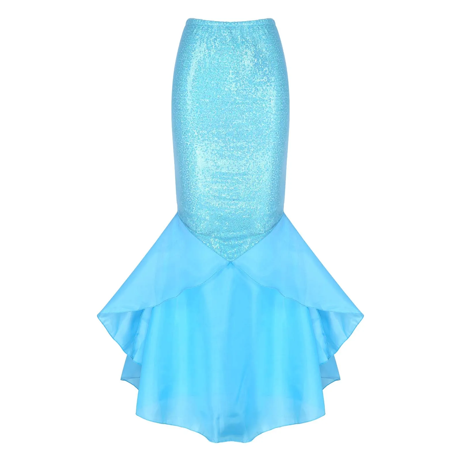 knee length dresses for ladies Spooktacular Creations-Adult Metallic Hologram Shiny Mermaid Skirt Cos main image 1