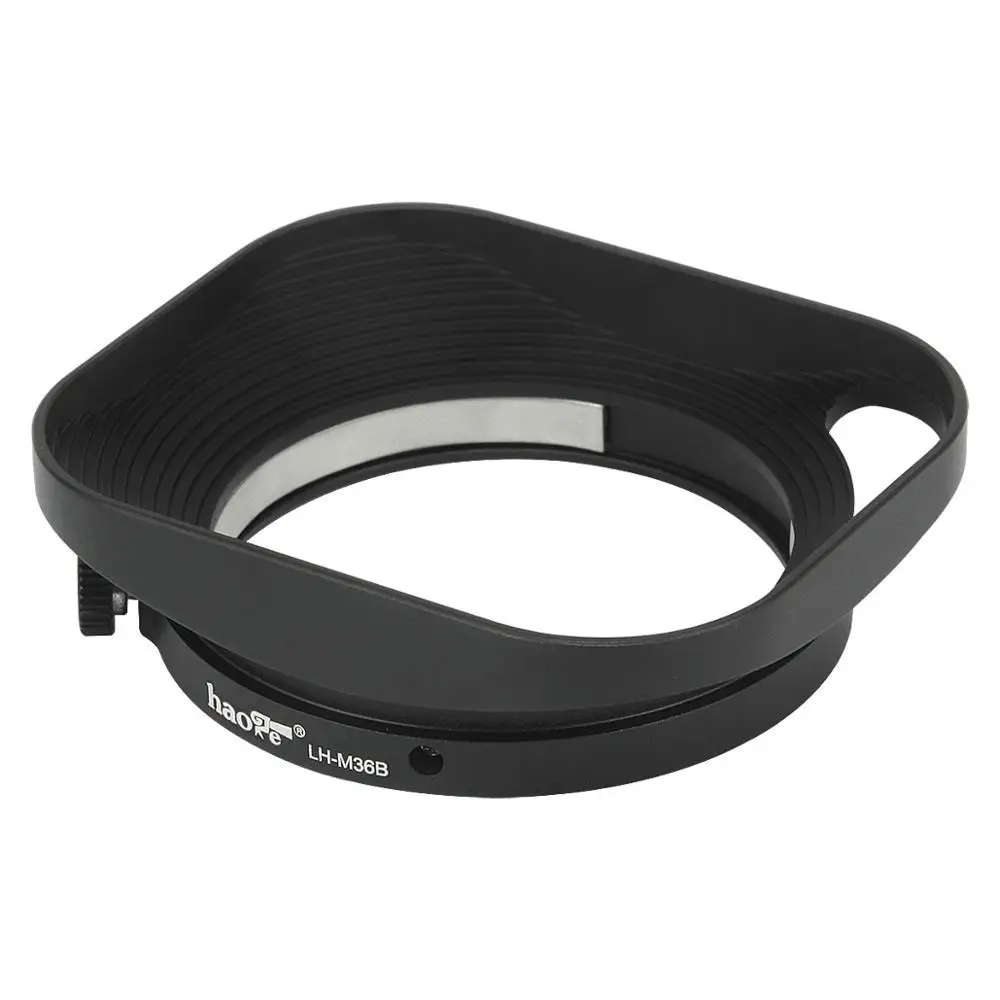 Haoge LH-M36B Square Metal Lens Hood Hollow Out Designed with Cap for Leica Summicron 35mm f2,M 35mm f2 ASPH and Elmarit-M 28mm