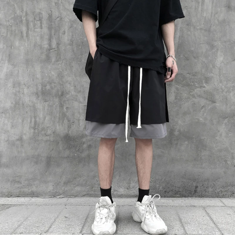 

Shorts dark ins Korean sports summer versatile trend CEC hip hop loose casual pants men's fashion Capris