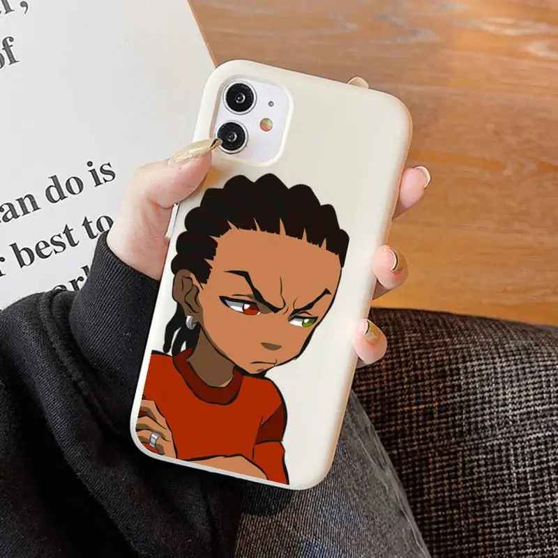 Huey Freeman Boondocks Phone Case Soft Solid Color for iPhone 11 12 13 mini pro XS MAX 8 7 6 6S Plus X XR