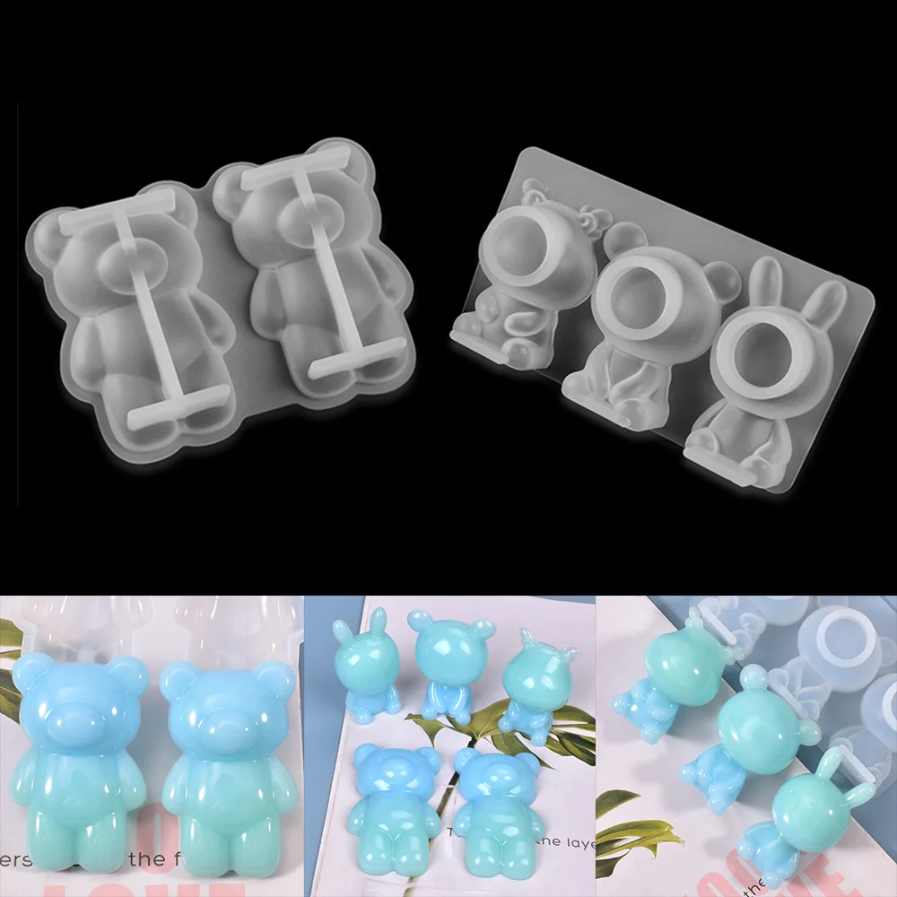 

Cartoons Doll Silicone Mold Cute Bear Epoxy Resin Casting Mould Cake Molds for DIY Crafts Key Chain Pendants Jeweley Decorations