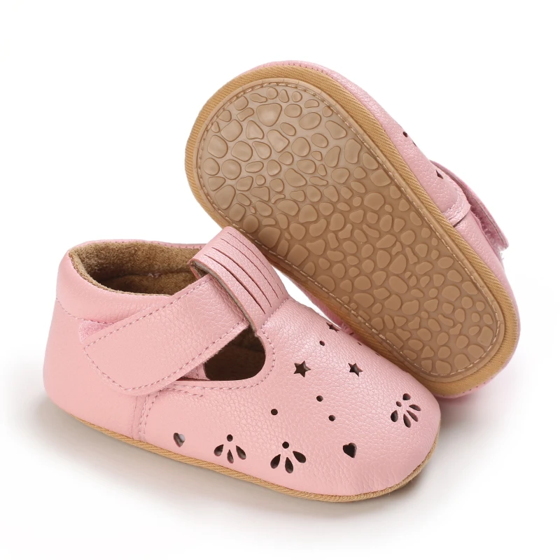 2021 Nieuwe Roze Baby Meisjes Eerste Stap Schoenen Baby Mocassins Zachte Bodem Rubber Antislip Peuter Babyschoenen Baby booties Meisjes Sh