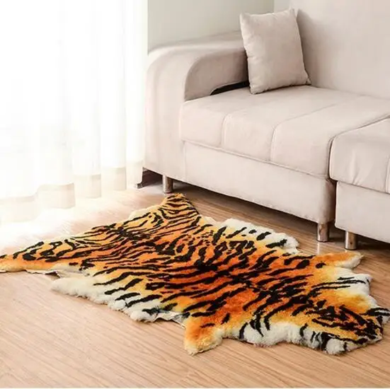 Thick Fluffy Area Rug Sheepskin Tiger Fur Imitation Carpet Living Room Bedroom Carpet Blanket Faux Fur Wool Mat Home Decor